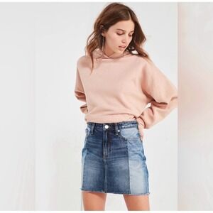 Urban Outfitters BDG Jean Skirt SM Patchwork Prairie Indie Sleeze Retro Remix